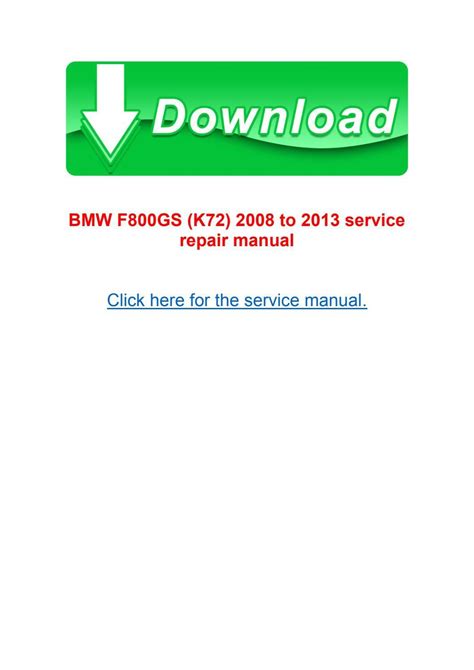 BMW F800GS REPAIR MANUAL Ebook PDF