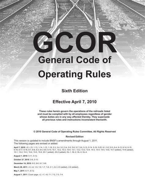 BNSF GCOR RULES Ebook Reader
