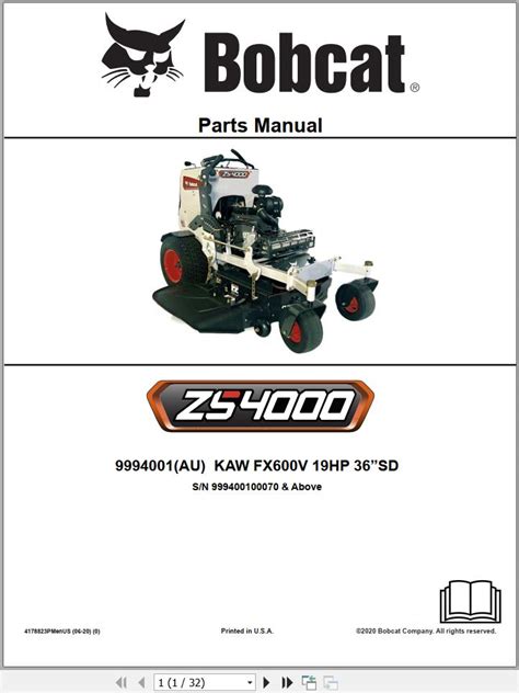 BOBCAT MOWER PARTS MANUAL Ebook Doc