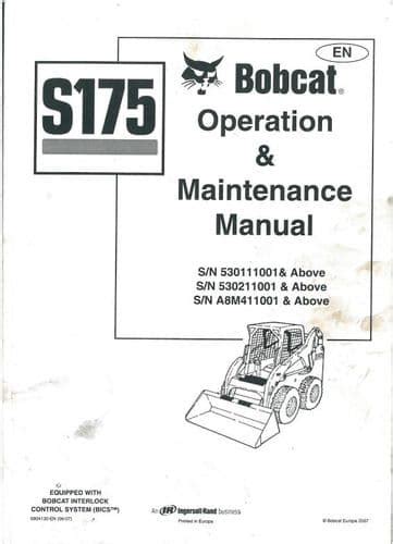 BOBCAT S175 OPERATORS MANUAL PDF Ebook Doc