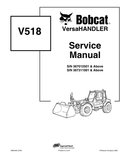 BOBCAT V518 SERVICE MANUAL Ebook Kindle Editon