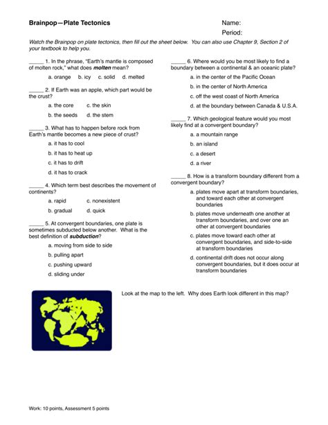 BRAINPOP PLATE TECTONICS WORKSHEET ANSWER Ebook Kindle Editon