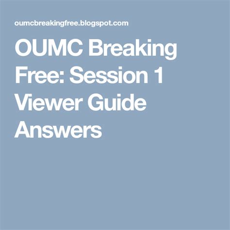BREAKING FREE VIEWER GUIDE ANSWERS Ebook Reader