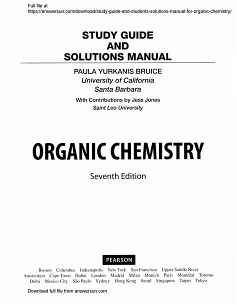 BRUICE ORGANIC CHEMISTRY SOLUTIONS MANUAL PDF Ebook PDF