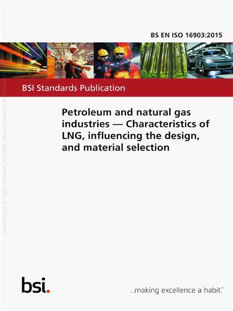 BS EN ISO 16903 Characteristics of LNG influencing design and material selection Ebook PDF