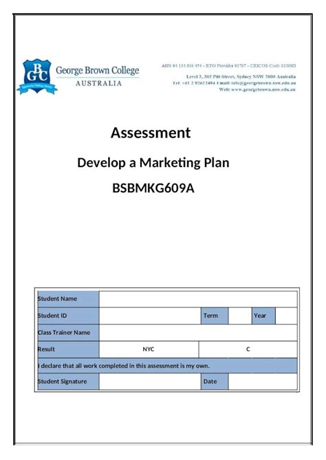 BSBMKG609A ASSESSMENT ANSWERS Ebook Doc