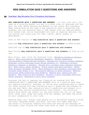 BSG SIMULATION QUIZ 2 QUESTIONS AND ANSWERS Ebook Doc
