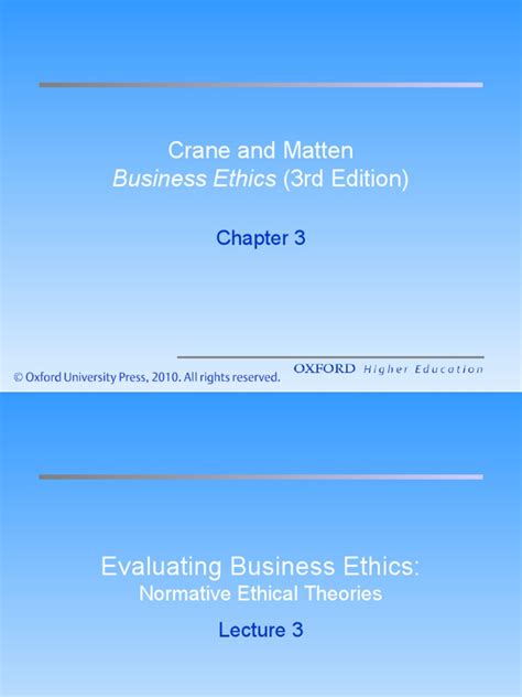BUSINESS ETHICS CRANE AND MATTEN THIRD EDITION Ebook Epub