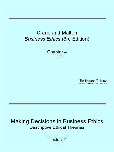 BUSINESS ETHICS CRANE AND MATTEN THIRD EDITION Ebook Epub