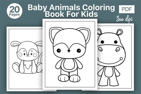 Baby Cartoon Animals Coloring Book Reader