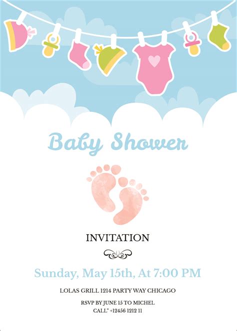 Baby Shower Invitation Card Template