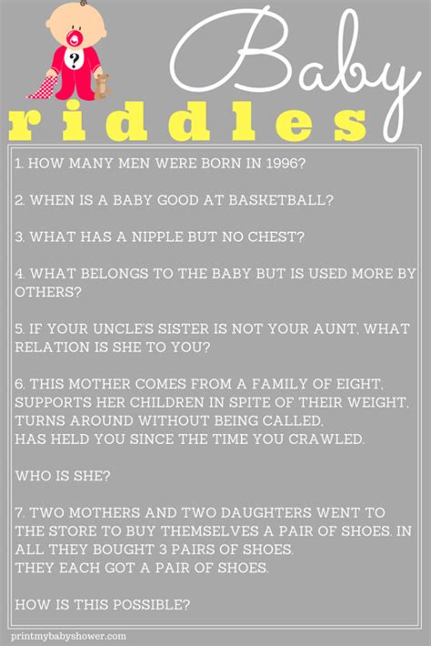 Baby Shower Riddles And Answers Epub