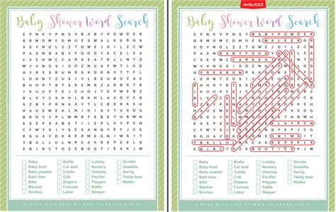 Baby Shower Word Search Answers Reader