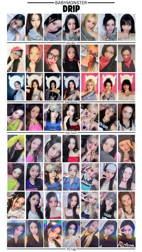 Babymonster Drip Photocard Template