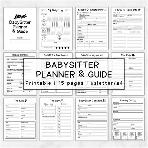 Babysitter Printables