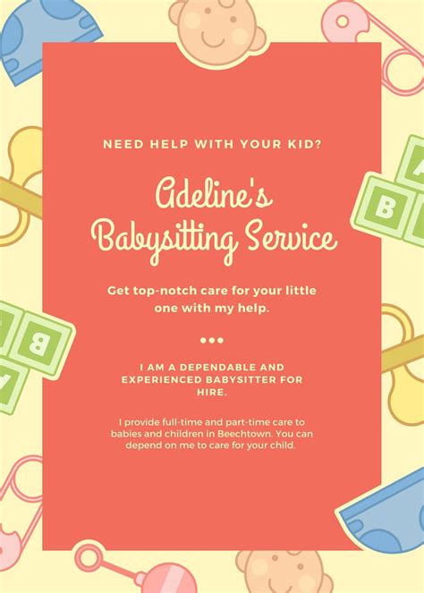 Babysitting Flyers Templates