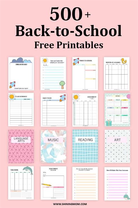 Back To School Printables For Teacher Use