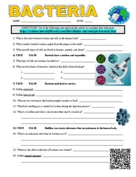 Bacteria Webquest Answers Epub