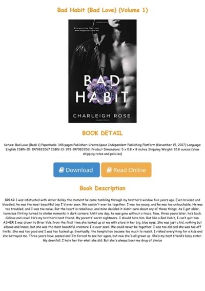 Bad Habit Bad Love Volume 1 Epub