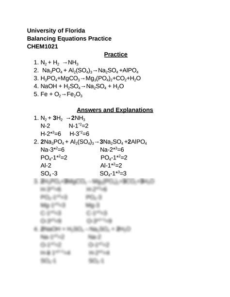 Balancing Chemical Equations Answers: A Comprehensive Guide