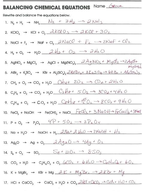 Balancing Chemical Equations Answers If8766 Epub