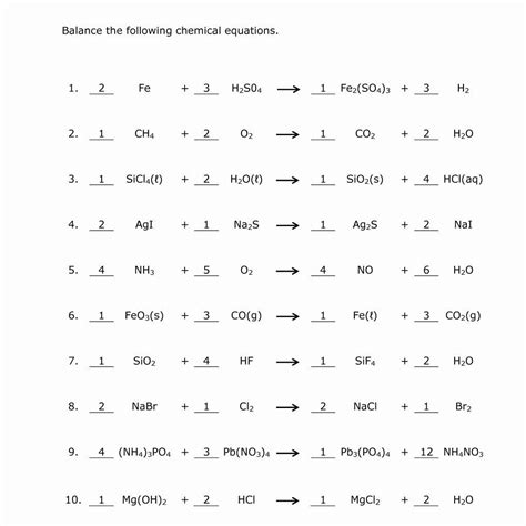 Balancing Equations Practice   The Science Spot Ebook Doc