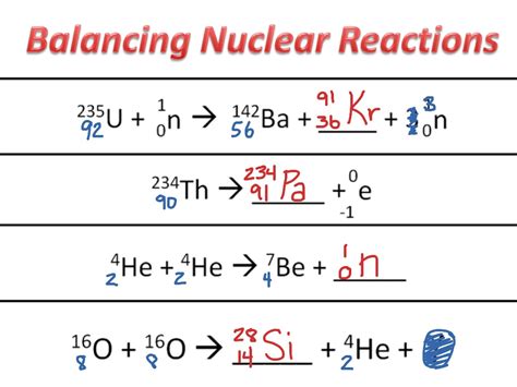 Balancing Nuclear Reaction Answers Reader