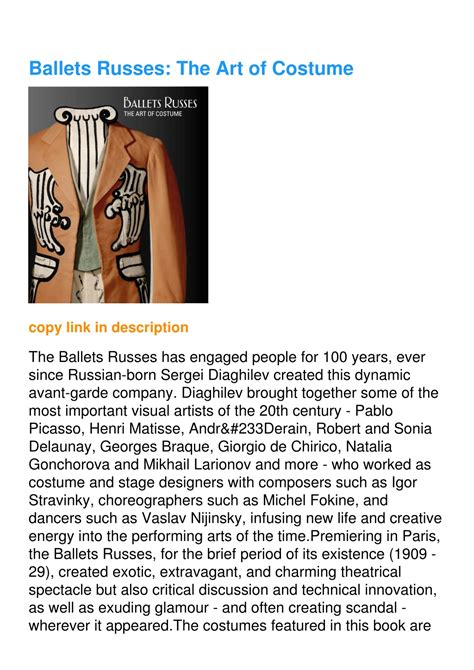 Ballets Russes The Art of Costume Epub