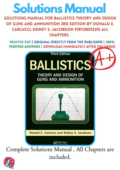 Ballistics Theory and Design of Guns and Ammunition Third Edition Doc