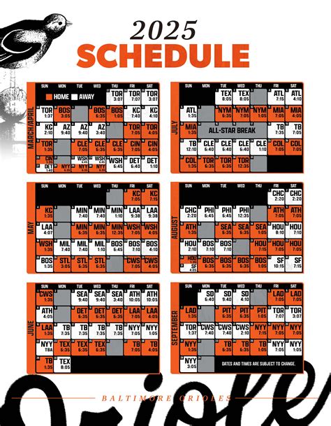 Baltimore Orioles Printable Schedule
