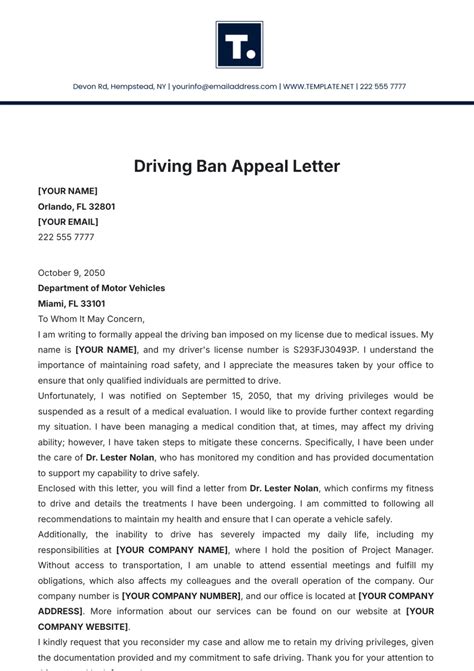 Ban Appeal Template
