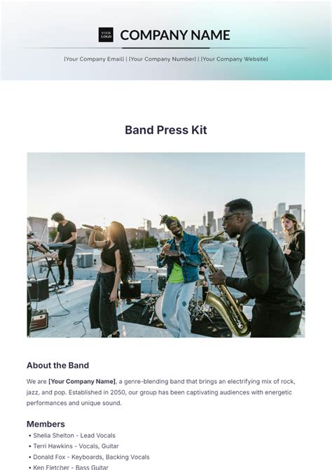 Band Press Pack Template