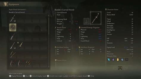 Bandit Curved Sword Elden Ring: A Guide to Its Stats, Ash of War, & Tactics