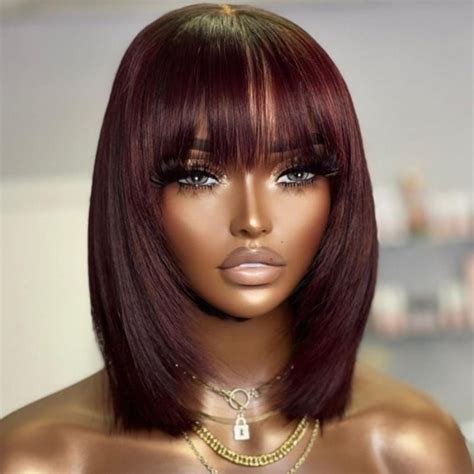 Bangs: A Versatile Styling Element for Burgundy Wigs