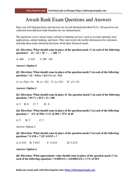 Bank Exam Questions And Answers Free Download Reader