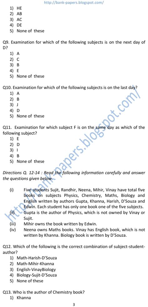 Bank Exam Reasoning Questions And Answers Kindle Editon