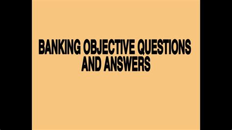 Banking Objective Questions And Answers Doc