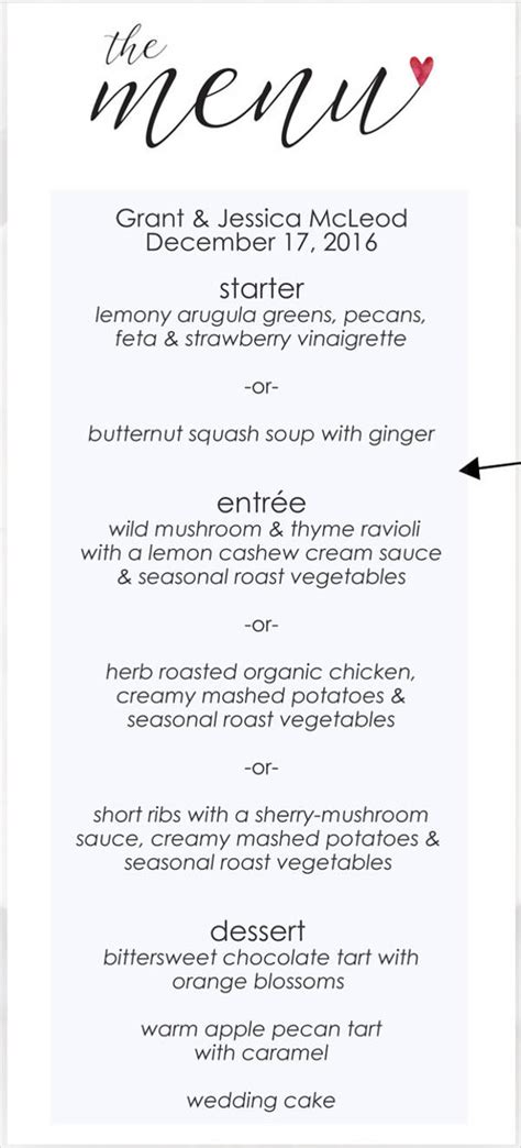 Banquet Menu Template