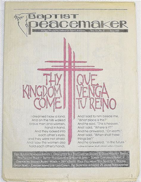 Baptist Peacemaker Volume 10 Number 3 4 Summer Fall 1990 Doc