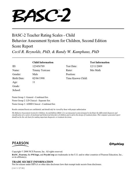 Basc 2 Scoring Manual Ebook PDF