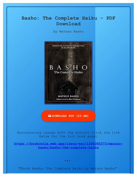 Basho: The Complete Haiku Ebook Doc