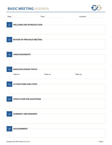 Basic Agenda Template