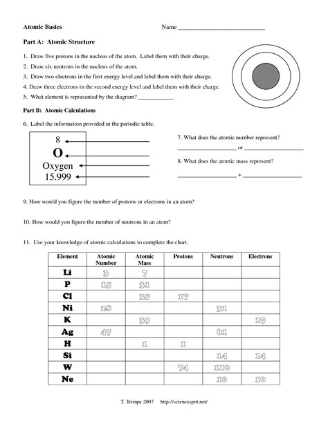 Basic Atomic Structure Answer Key Doc