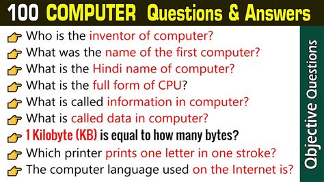 Basic Computer Answers PDF