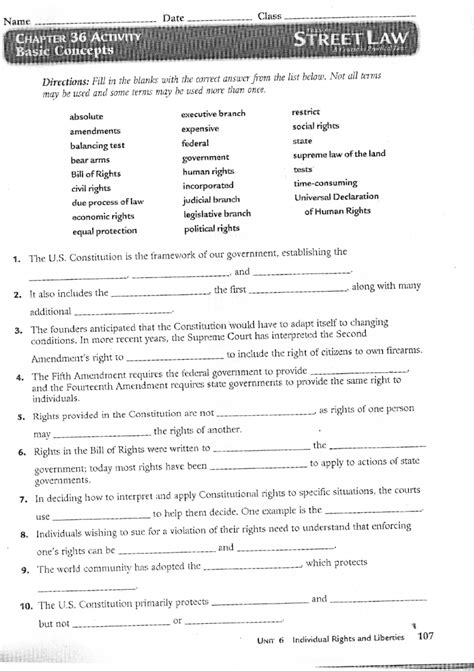 Basic Concepts Street Law Answers Activity PDF