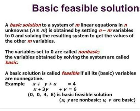 Basic Feasible Solution Linear Programming Reader