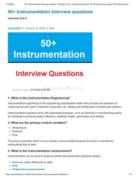 Basic Instrumentation Interview Questions Answers Reader