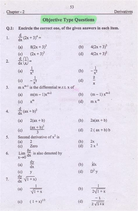 Basic Mathematics Objective Type Questions And Answers PDF
