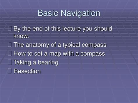 Basic Navigation