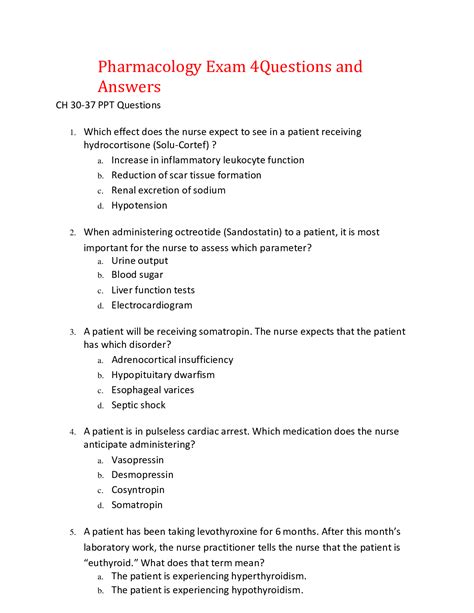 Basic Pharmacology Questions And Answers Doc